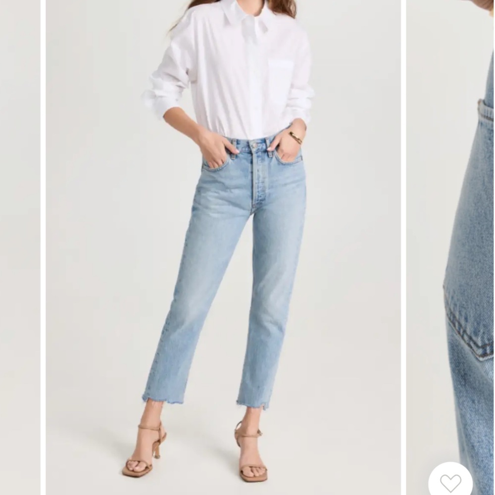 AGOLDE Riley High Rise Straight Crop Jeans Zephyr Wash Size 26